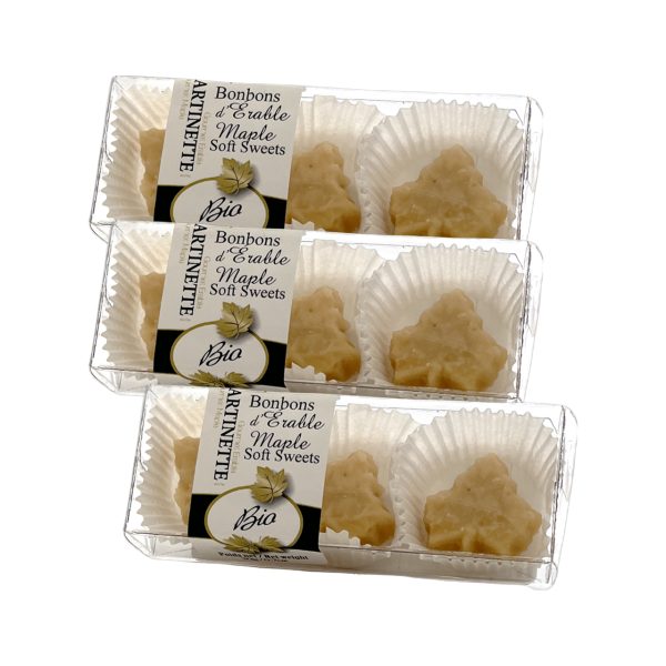 BIO- Bonbons fondants d’érable pur 20g-3 Boîtes de 3 mcx