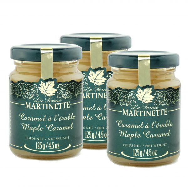 Caramel à l'érable 3 X 125 g/4.5 oz -Pots de verre