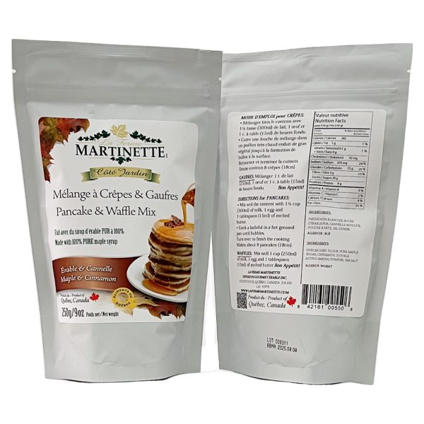 ÉRABLE-CANNELLE 250g- Mélange à Crêpes- Gaufres