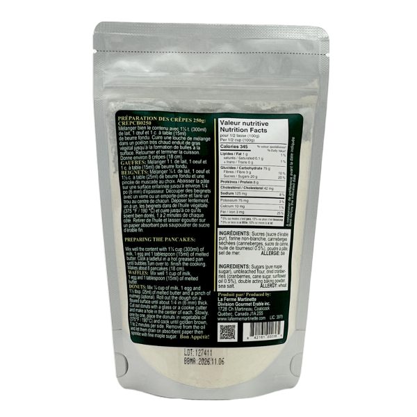 Érable-Canneberges 250g- Mélange à Crêpes, gaufres et beignets - Image 3