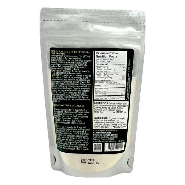 Érable-Bleuets 250g - Mélange à Crêpes, gaufres et beignets - Image 3