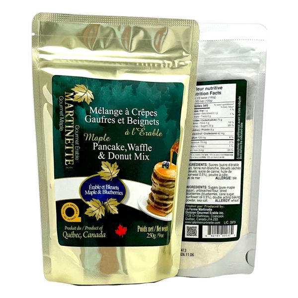 Érable-Bleuets 250g – Mélange à Crêpes, gaufres et beignets