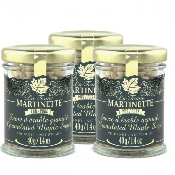 Pur sucre d’érable granulé PÉPITES 3 x 40 g- Pots de verre