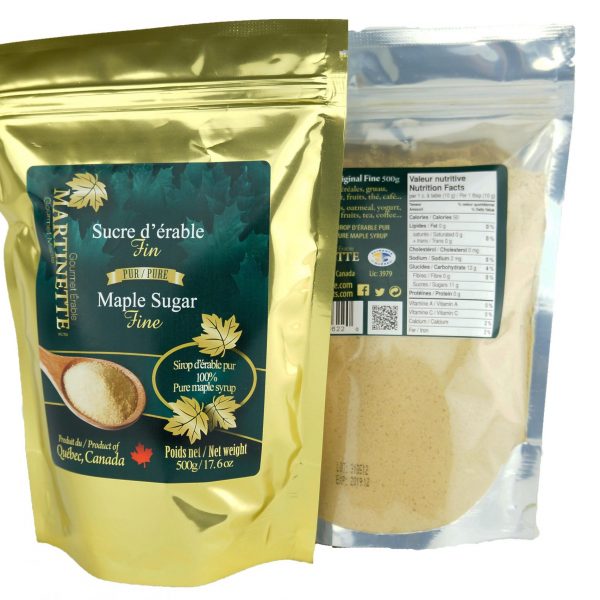 Pur sucre d’érable granulé 500g FIN – Sac