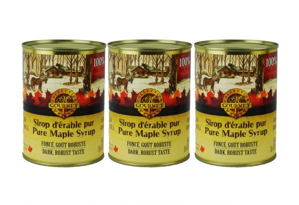 Sirop d'érable Pur CANADA A-FONCÉ, Goût Robuste 3X540ml