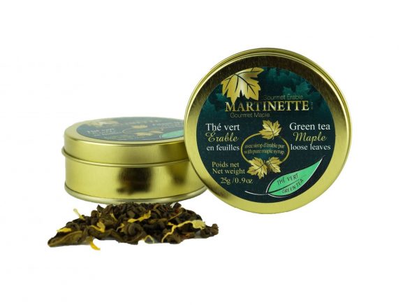 Thé vert Érable 25g-en feuilles Bte de métal