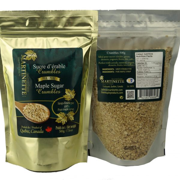 Sucre d’érable pur 500g- Crumbles