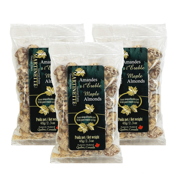 Amandes à l’Érable -3x65g sac cello