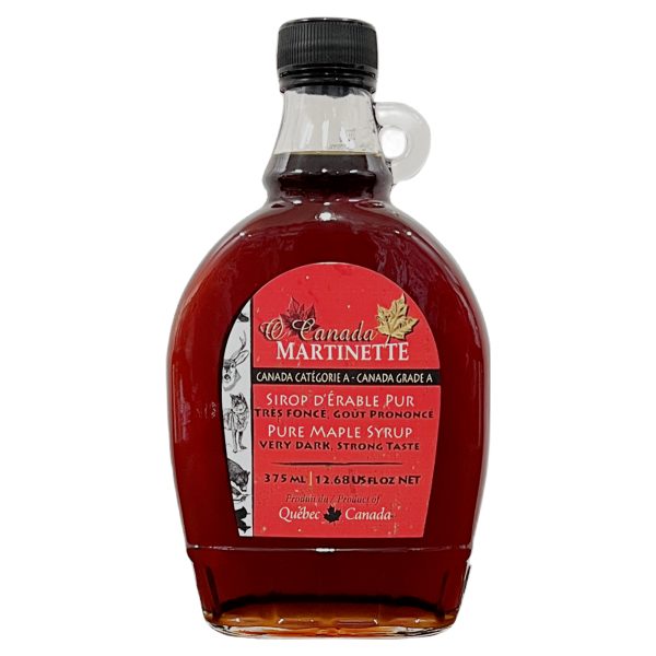 O CANADA- Sirop d’érable Pur-TRÈS FONCÉ, Goût PRONONCÉ 375ml