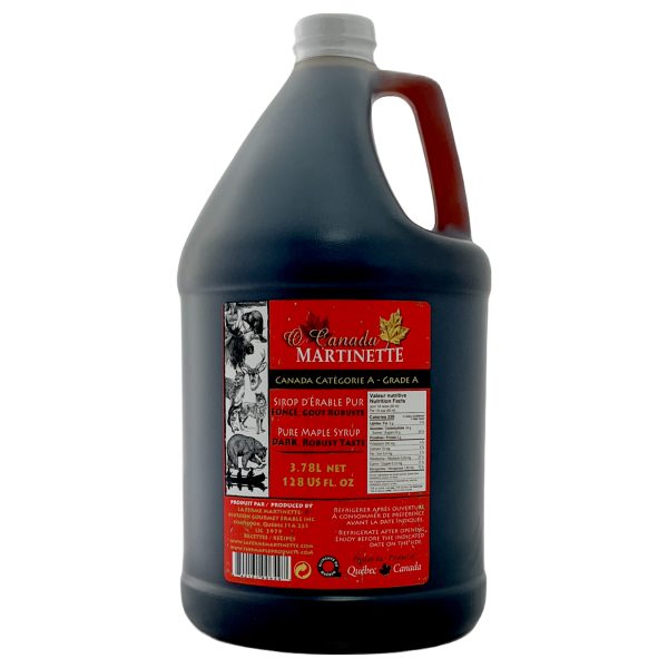 O CANADA- Sirop d’érable Pur – Foncé, Goût Robuste 3.78L – Format économique