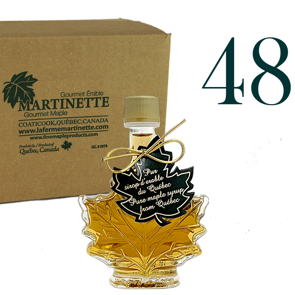 Sirop d’érable Pur CANADA A-Doré, Goût Délicat 48x50ml Feuille d’érable