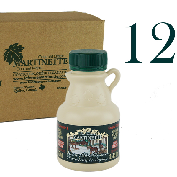 Sirop d'érable Pur CANADA A-Doré, Goût Délicat 12x250ml