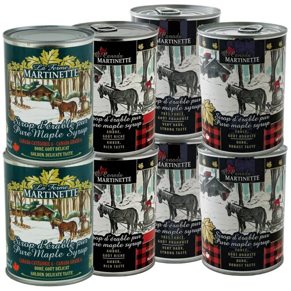 Boîte Essentielle – Sirop d’érable pur 8x540ml mixte au choix