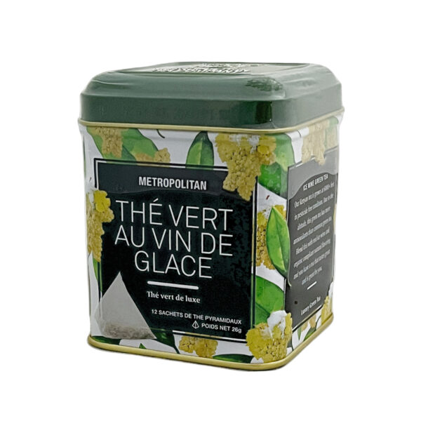 Thé vert au vin de glace 26g – 12 sachets pyramidaux Bte de métal