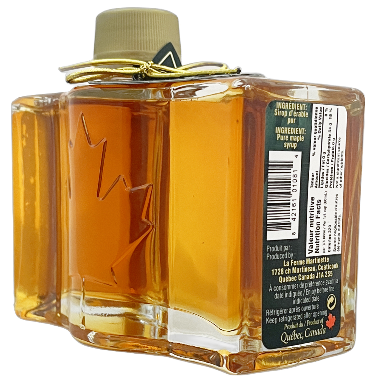 Sirop d'érable Pur -Doré, Goût Délicat 250ml Drapeau du Canada – Image 3